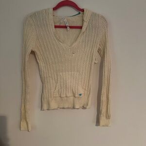 NWT AEROPOSTALE L/S HOODIE CABLE SWEATER SZ M